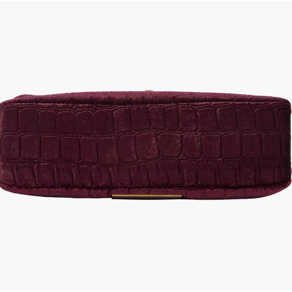 NWT Kurt Geiger Mini Kew Plum Velvet Crossbody Bag with Brass Chain msrp$199 - Picture 6 of 6